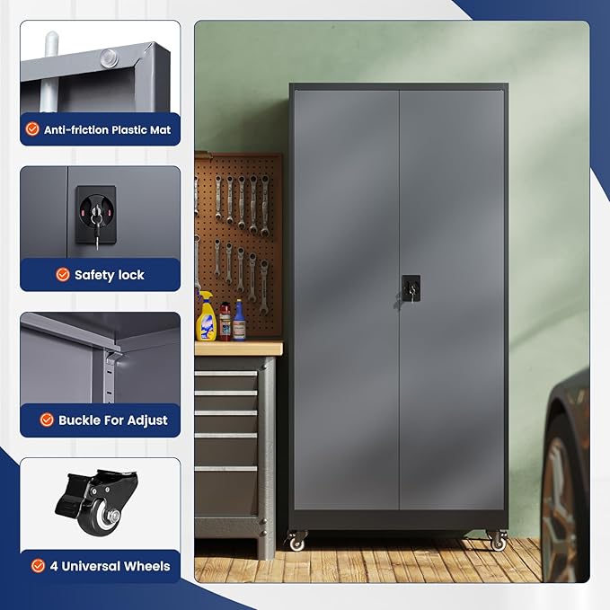 Yizosh Metal Garage Storage Cabinet