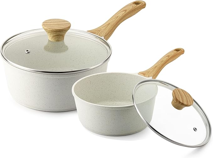 SENSARTE White Ceramic Nonstick Saucepan