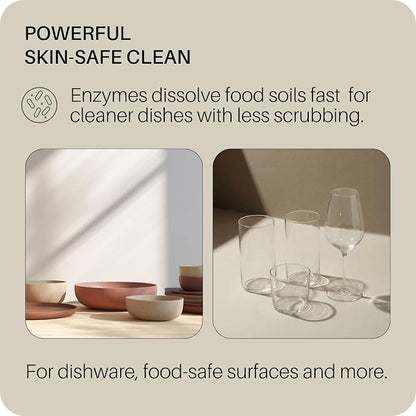 Everneat Ultra-Concentrated Dish Soap (Bloom) | Lavender, Clary Sage, Copaiba & Orange EO | Plant-Based, Cuts Grease, For Handwash + Dishwasher| Eco-Friendly, Refillable Glass Bottle (16oz)