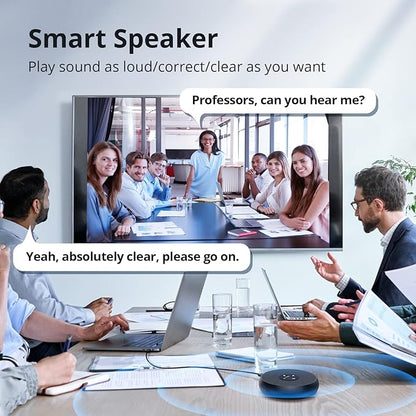 EMEET USB Speakerphone, M1A Zoom Certified AI Mics 360°Voice Pickup USB Type