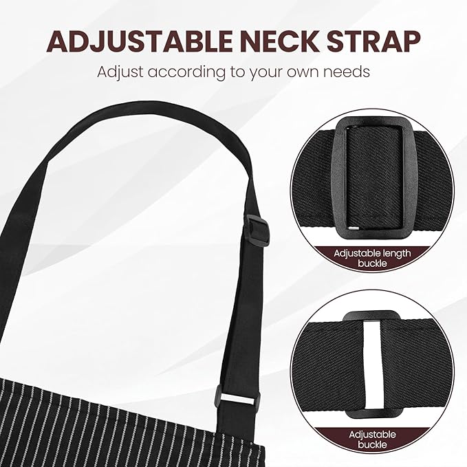Serrenf 2 Pack Apron, Cooking Kitchen Aprons, Adjustable Bib Apron