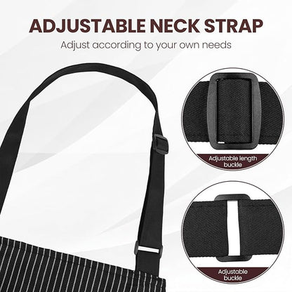 Serrenf 2 Pack Apron, Cooking Kitchen Aprons, Adjustable Bib Apron