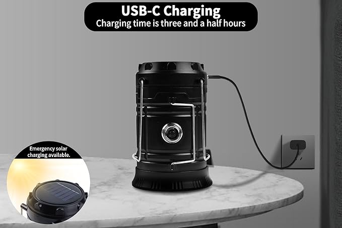 KunHe 24-Pack 1800mAh Collapsible Portable LED Camping Lantern Lightweight Waterproof USB Rechargeable LED Flashlight Kits for Indoor Outdoor Home Emergency Light Power Hiking