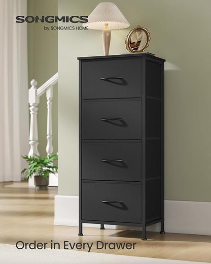 SONGMICS Dresser for Bedroom, Chest of Drawers, 4 Non-Woven Fabric Drawers
