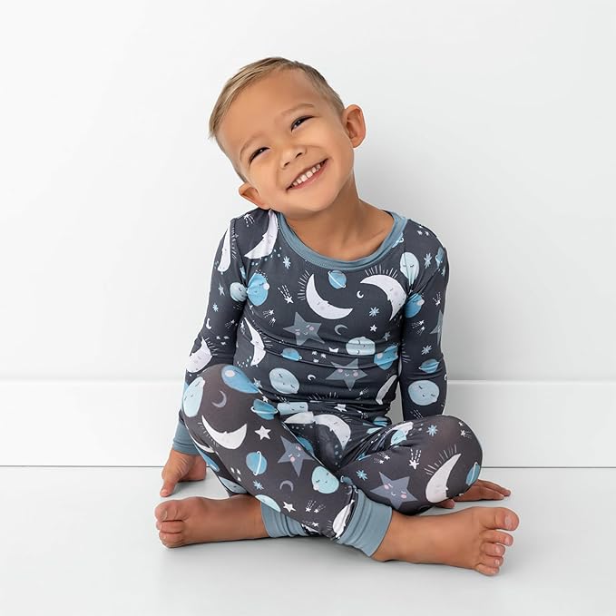 Little Sleepies Two-Piece Pajama Set for Boys & Girls, Soft Viscose from Bamboo Toddler Pajamas for Kids, Family Matching PJs