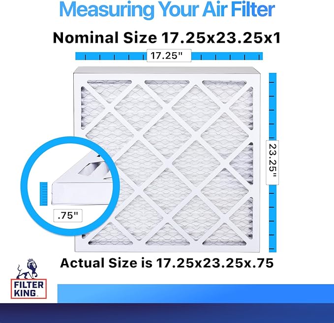Filter King 17.25x23.25x1 Air Filter | 4-PACK | MERV 8 HVAC Pleated A/C Furnace