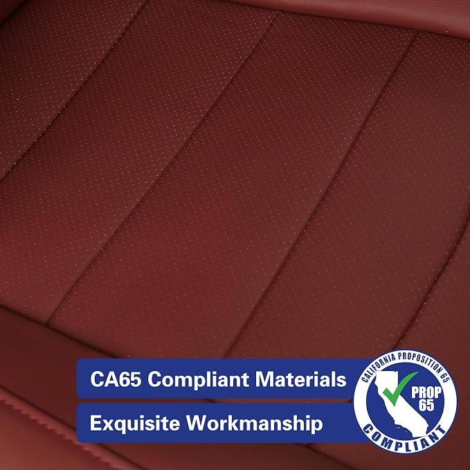 EKR Rav4 Seat Covers Custom Fit for Toyota Rav4 (Hybrid) SE/XSE & (PHEV) GR Sport 2026,Car Seat Cover Full Set for SUV,Factory-Style Interior Upgrade, Easy-Wipe Protection,Faux Leather(Burgundy)