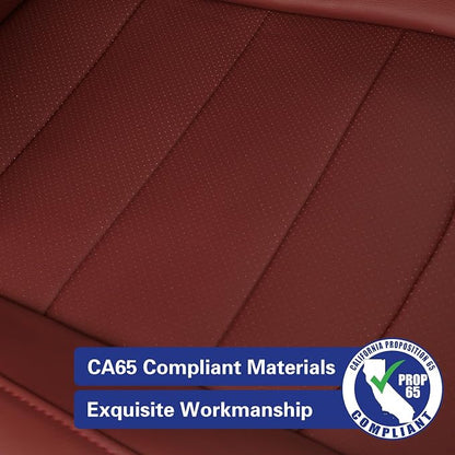 EKR Rav4 Seat Covers Custom Fit for Toyota Rav4 (Hybrid) SE/XSE & (PHEV) GR Sport 2026,Car Seat Cover Full Set for SUV,Factory-Style Interior Upgrade, Easy-Wipe Protection,Faux Leather(Burgundy)