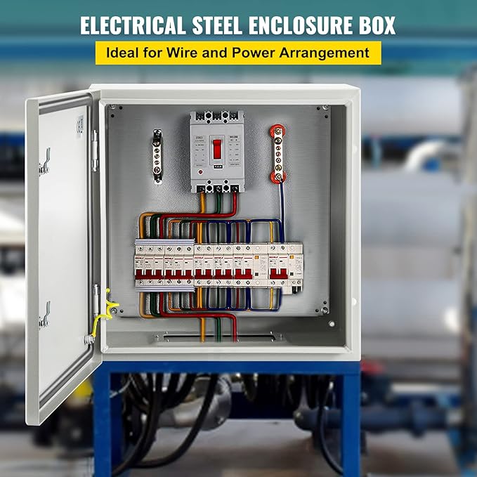 VEVOR NEMA Steel Enclosure, IP66 Waterproof & Dustproof, Outdoor/Indoor