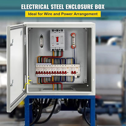 VEVOR NEMA Steel Enclosure, IP66 Waterproof & Dustproof, Outdoor/Indoor