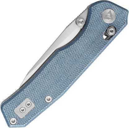 CMB Explorer Micarta Handle 14C28N Steel Blade Crossbar Lock Knife Pocket Folding Tactical Survival Camping Hiking Outdoors EDC Knife with Pocket Clip for Men Women CMB-18 (CMB-18D)