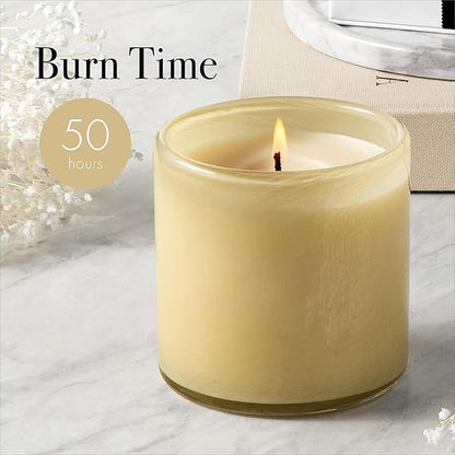 LAFCO New York Classic Candle, Chamomile Lavender - Pack of 2, 6.5 oz - 50-Hour Burn Time - Reusable, Hand Blown Glass Vessel - Made in The USA