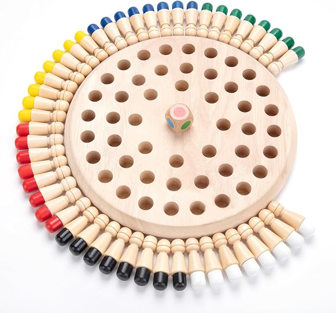 Wooden Memory Chess Matching Game: Large Family Board Games for Kids and Adults, Montessori Preschool Learning Educational Toy, Birthday Gift for Age 3 4 5 6 7 8+ Boy Girl