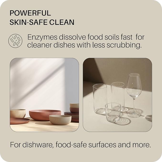 Everneat Liquid Dish Soap Refill | Plant-Based Non-Toxic Dishwashing Liquid with Enzymes | Grease-Cutting Kitchen Soap | 2 refills 16oz – Lift (Citrus)