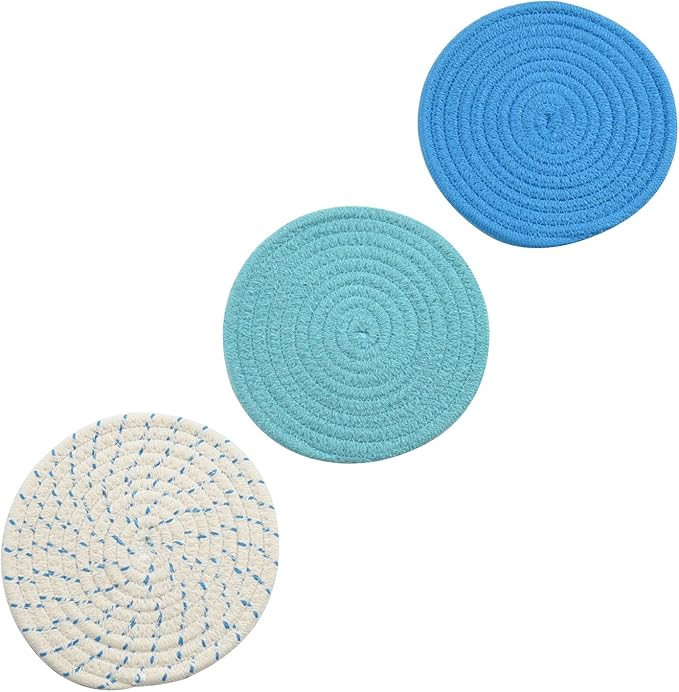 Kitchen Pot Holders Set Trivets Set 100% Pure Cotton Thread Weave Hot Pot