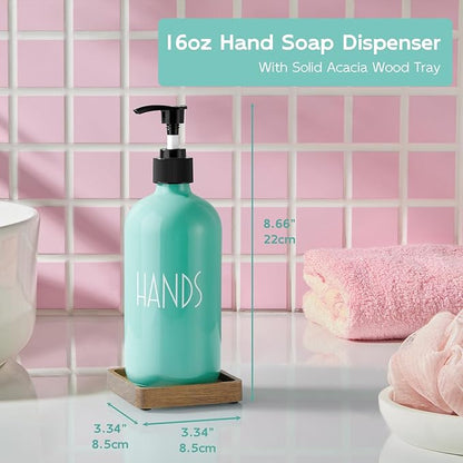Turquoise Glass Hand Soap Dispenser