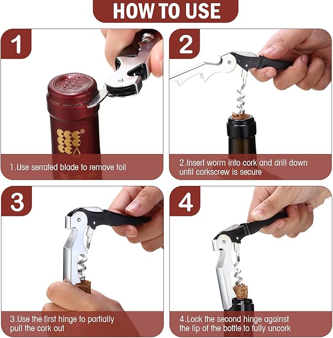 Honoson Wine Keys Opener Travel Wine bottle Opener Waiter Beer Bartender