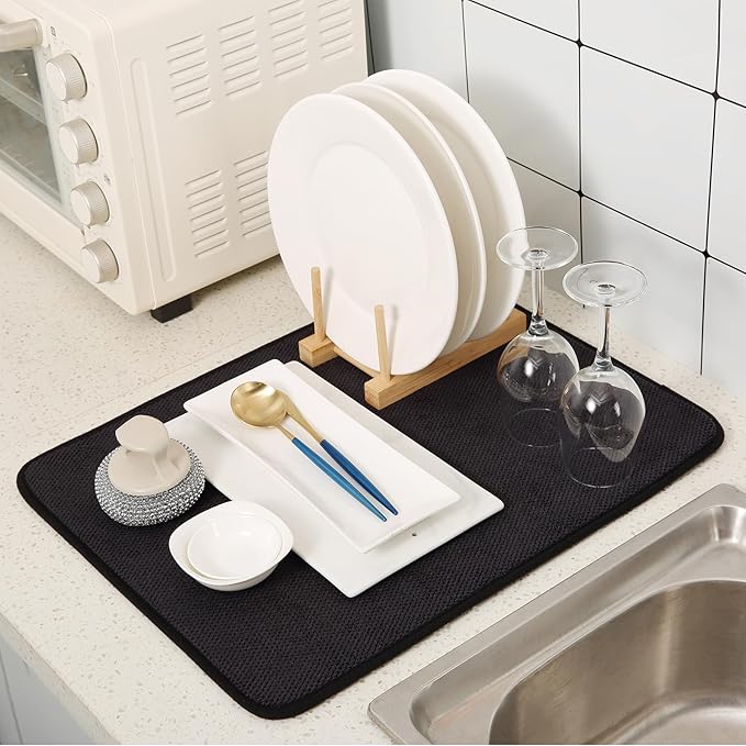 2 Pack Microfiber Dish Drying Mat