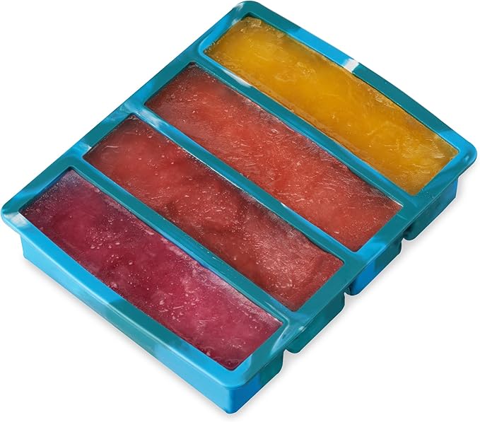 Host Ice Cube Tray, Makes Four 5-Inch Long Cubes, Durable Silicone Trays