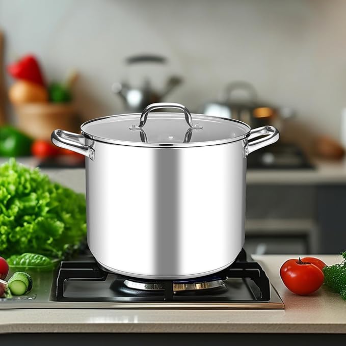 Leonyo Stainless Steel Stock Pot, 24QT Large Pot