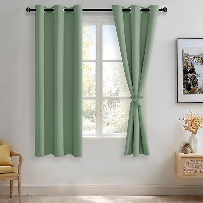 JIUZHEN Light Sage Blackout Curtains