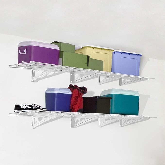 FLEXIMOUNTS 12-inch-by-72-inch Wall Shelf Garage Storage Rack Wall Mounted