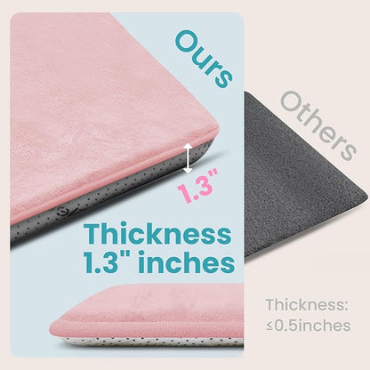 Baby Play Mat for Floor,1.3" Thick Elasti-Foam 50"×74" Playpen Mat for Tummy Time,Water Repellent Soft Coral Velvet for Toddler,Infant,Kids,Non-Slip Backing Safe for Crawling(Pink)