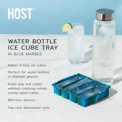 Host Ice Cube Tray, Makes Four 5-Inch Long Cubes, Durable Silicone Trays