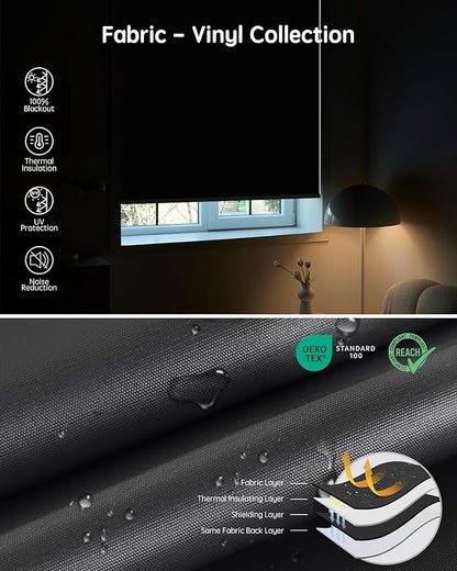 Yoolax Motorized Blinds with Remote, Automatic Window Shades Work with Alexa