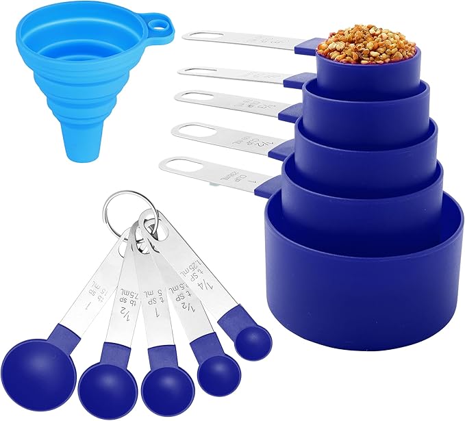 Measuring Cups and Spoons Set of Huygens Kitchen Gadgets 10 Pieces, Stackable