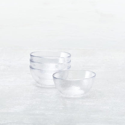 Fortessa Los Cabos Glass Dinnerware Collection, Cereal Salad Fruit Bowl (Set of 4), 6 Inch/21oz, Clear