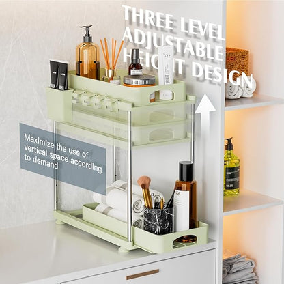 VERIFOST Under Sink Organizer, 2 Pack Under Kitchen Bathroom Cabinet Organizer