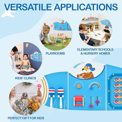 Monläurd® Wooden Airplane Activity Wall Panel