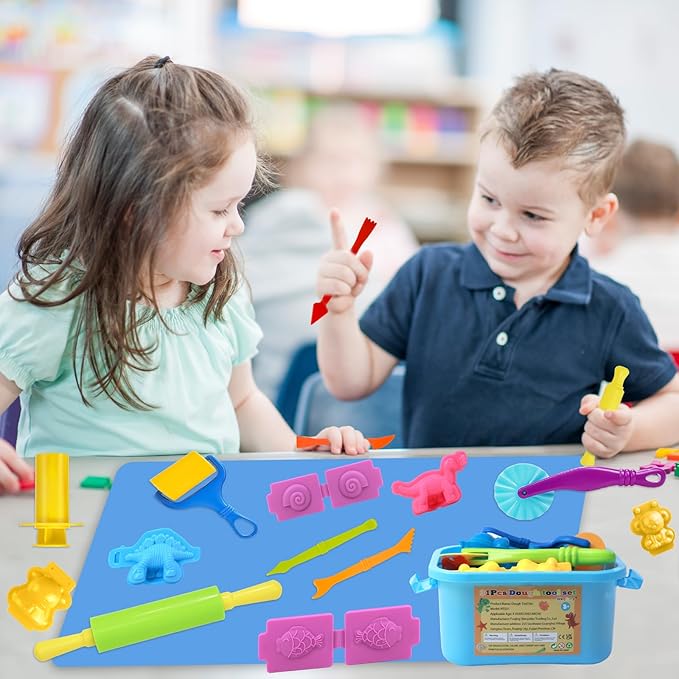 Dough Tool Set, Dough Accessories Includes Storage Container, 3D Animal