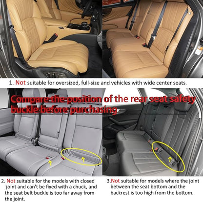 West Llama Linen Car Seat Covers,Bottom Seat Covers for Cars Include 1 Pair Front Driver Seat Pad Mat and 1 Rear Bench Cover for SUVs,Cars,Sedans(3Piece-Beige)
