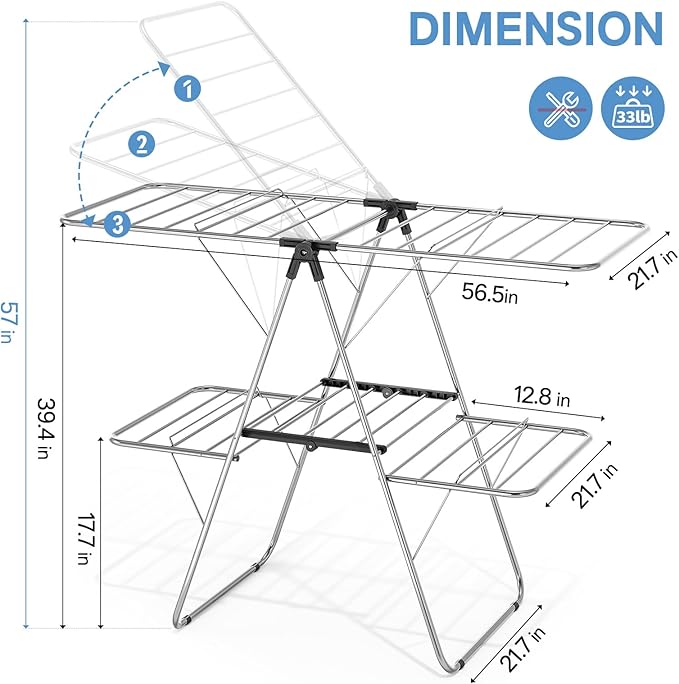 APEXCHASER Clothes Drying Rack