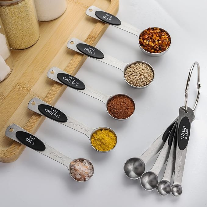 Magnetic Measuring Spoons Set of 9 Stainless Steel Stackable Measuring Spoons