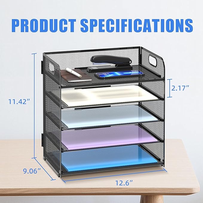 Supeasy 5 Trays Paper Organizer Letter Tray