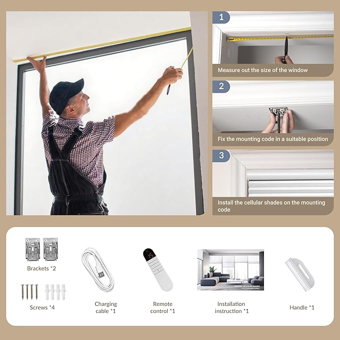 Boolegon Motorized Blinds with Remote, 100% Blackout Smart Blinds, Automatic