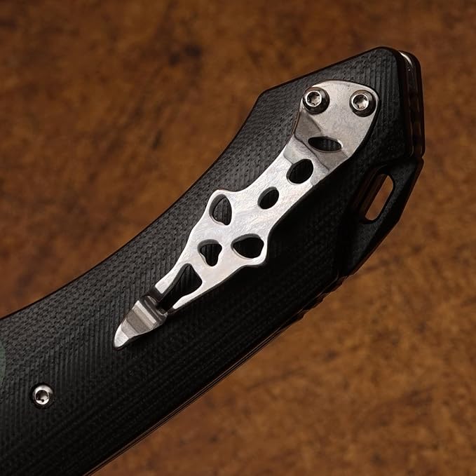 D2 Steel G10 Handle Folding Knife, Suitable for Outdoor Tactical Knife EDC, Survival, Climbing, Portable, Black