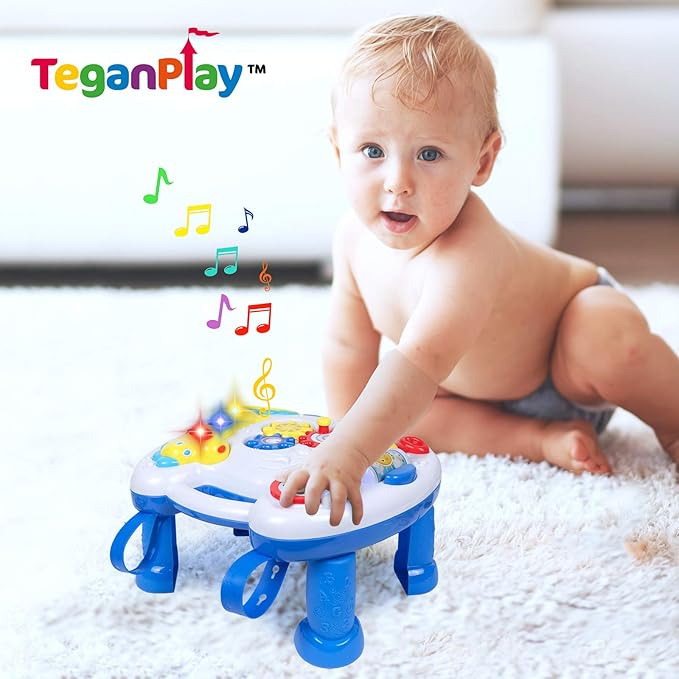 2-in-1 Toddler Activity Table & Crib Toy | Removable Legs & Attachable Straps for Versatile Baby Play