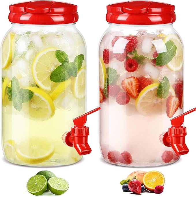 Havawish 2 Pcs 1 Gallon Plastic Beverage Dispenser