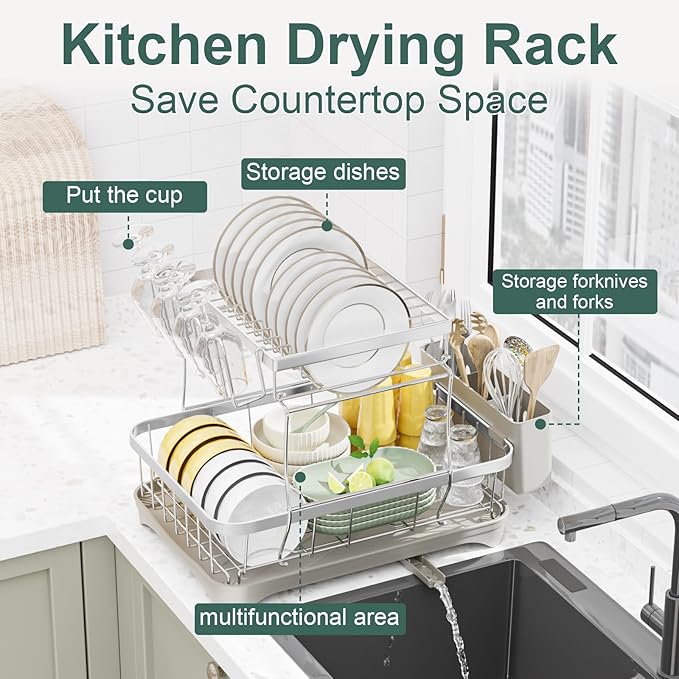 LIYI Dish Drying Rack, Large Dish Rack
