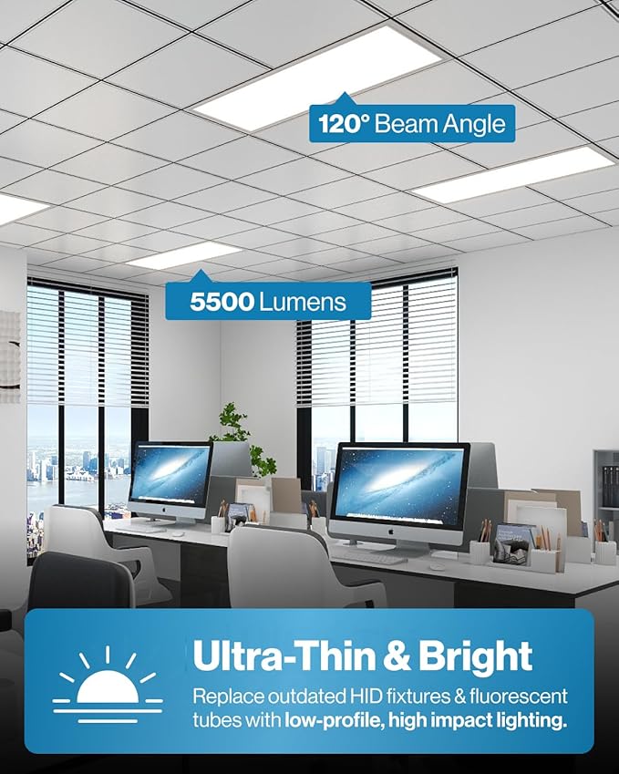 Sunco 24 Pack 2x4 LED Flat Panel Light Drop Ceiling Office Shop Commercial