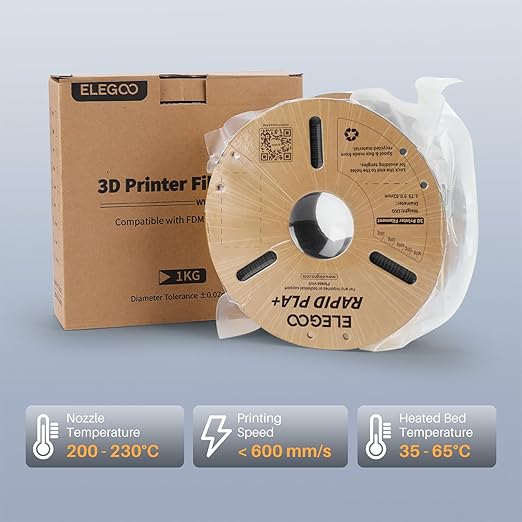 ELEGOO Rapid PLA Plus Filament 1.75mm Bundle 4KG, PLA+ 3D Printer Filament