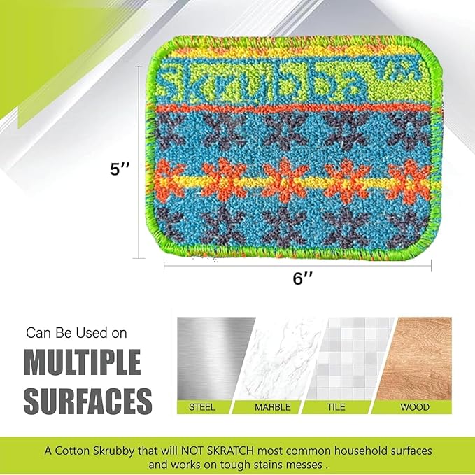 Wet-it! Skrubba 6-Pack Reusable Dish Scrubbers – Non-Scratch Scouring Pads