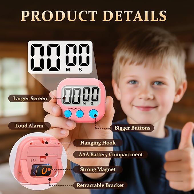 6 Pack Digital Kitchen Timer Small Classroom Timers