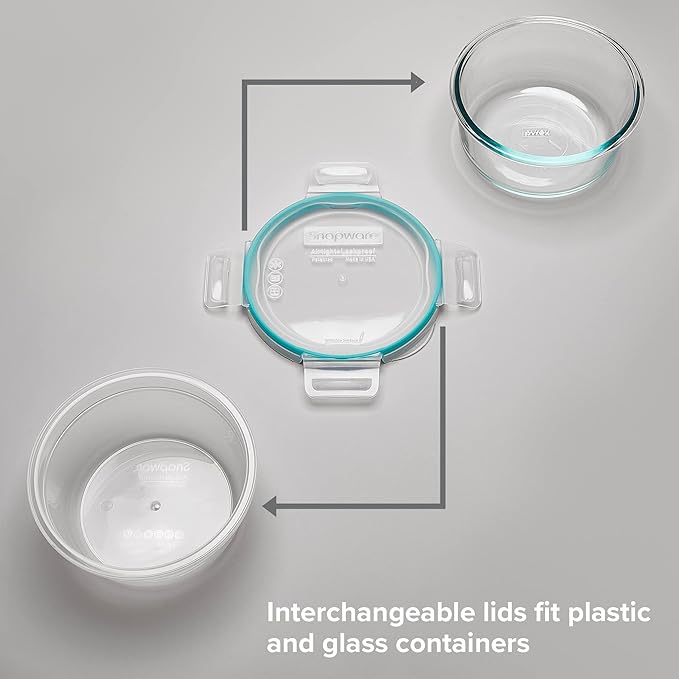 Snapware Total Solutions (14-Pack, Mixed Sizes) Plastic Food Storage Containers Set, Airtight & Leakproof Locking BPA-Free Lids, Freezer Dishwasher Microwave Safe