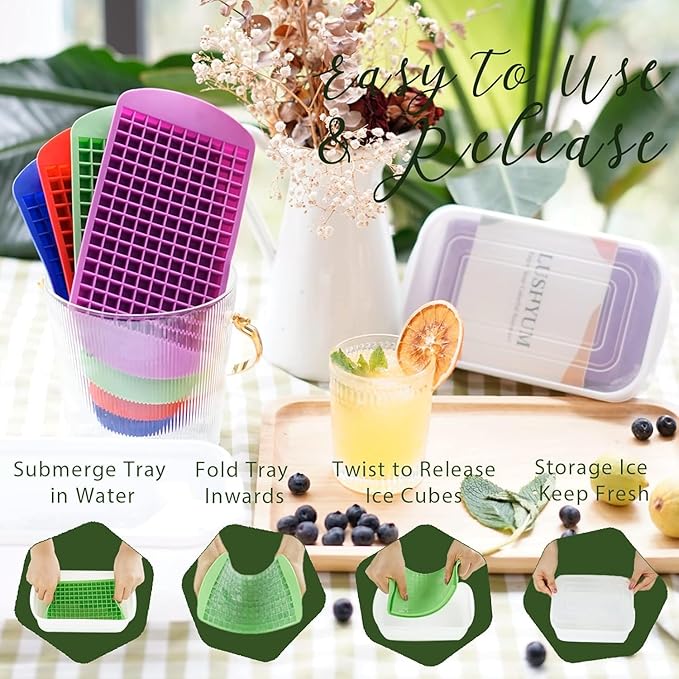 Mini Ice Cube Trays for Freezer