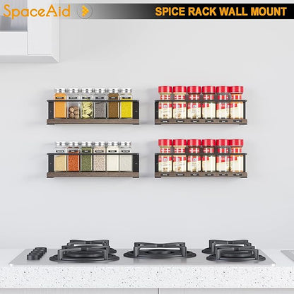 SpaceAid Spice Rack Organizer for Cabinet Door or Wall Mount